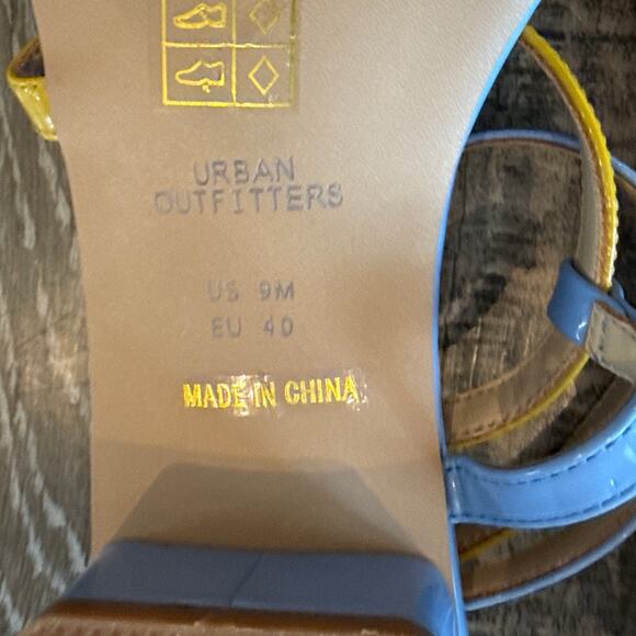 Urban Outfitters Molly Multicolor Strappy Ankle Wrap Heeled Sandals Size 9 - Picture 9 of 9